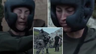 Watch as Rebecca Loos cries as she's punched in the face by Celebrity SAS star