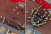 Shocking moment fans clash with police at Brentford's final pre-season friendly