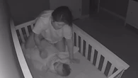 Watch moment mum’s attempt to sneak out of baby’s crib goes painfully wrong