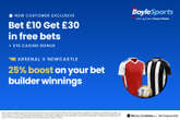 Arsenal vs Newcastle: Get £30 in free bets and £10 casino bonus with BoyleSports