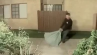 Horror vid shows 'killer' dragging sack feared to contain body before he fled