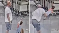 Sickening moment stranger slams toddler at airport leaving him in coma