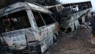 40 killed as 2 buses crash & burst into flames - leaving passengers trapped