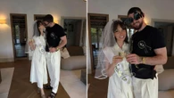 Megan McKenna and Oliver Burke look loved-up in pics from joint stag and hen