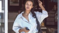 Make-up free Maya Jama shows off her natural beauty while running errands