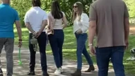 A-list actor & rumoured Bond star girlfriend on romantic stroll in London park