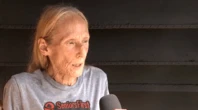 Moment grandmother BITES pitbull after it attacks her & her pet dog