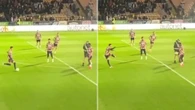 White smacks ball off Port Vale groundsman after he disrupts Arsenal warm-up