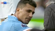 Rodri looks distraught as he's forced off after 20 minutes vs Brentford