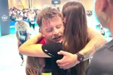 Adam Peaty kisses fiancee Holly and hugs Gordon Ramsay after first triathlon