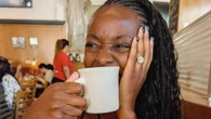AJ Odudu flashes huge diamond ring after getting engaged to secret boyfriend