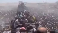 Harrowing moment desperate Gazans overrun aid trucks as Israel halts strikes