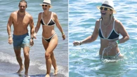Vogue Williams stuns in a black and white bikini as she strips off on holiday
