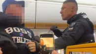 Shock moment armed cops drag Brit stag do yobs off flight after emergency landing