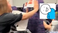 Moment furious woman repeatedly shoves seat after passenger reclined it