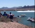 Out-of-control boat hurtles through air at 200mph before smashing into lake
