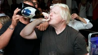 Moment Boris swigs fizz from bottle during boozy night at celeb holiday haunt