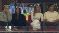 Cameras repeatedly pan to Hummels and model Wag at centre of row with his ex