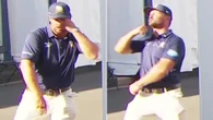 Bryson DeChambeau punches himself in the face repeatedly live on Sky Sports