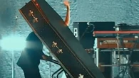 Rock icon's bizarre farewell to UK concert as he's hauled off in COFFIN