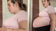 Exhausted mum-to-be leaves people 'wincing' with her GIANT baby bump