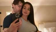 Ed Westwick poses with pregnant wife Amy Jackson as she shows off huge bump