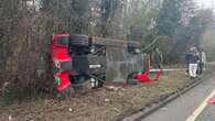 Mangled wreckage of £2m Ferrari after ‘mechanic’ smashed into lamp post