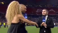 Moment UFC icon Khabib Nurmagomedov snubs Kate Abdo's handshake live on TV