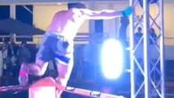 Boxer gets ELECTRIC SHOCK and falls to floor unconscious in freak accident