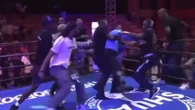 Shocking moment boxing referee is viciously attacked by several men in ring