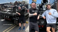 Eddie Hall takes Tommy Fury for a spin in his massive TANK… before spar session