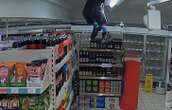 Moment Mission Impossible-style raider gets 'STUCK' breaking into Sainsbury's