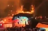 Shock moment fireworks display ends in chaos as exploding sparks shower crowd