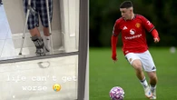 Gutted Kai Rooney, 15, on crutches after injury following Man Utd breakthrough