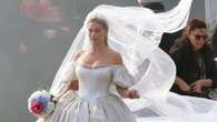 Margot Robbie spotted in wedding dress on Wuthering Heights set