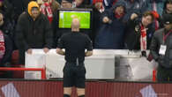 Moment Nottingham Forest fans 'try to bribe Anthony Taylor' during VAR check