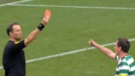 Legendary hard man Brown sent off in charity match as ref gives cheeky wave