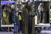 Harry Potter show films in London as Nick Frost becomes Hagrid with clever trick