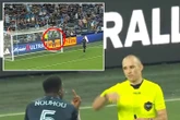 Footballer sent off for throwing ball at FAN before 'sticking finger up at ref'