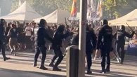Shocking moment Marseille fans clash with riot police in ugly scenes