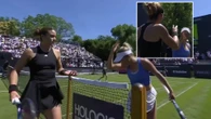 Fiery moment tennis pair clash on court after player's sarcastic gesture