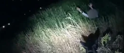 Bizarre moment burglar tells cops 'I'm PROUD of you' as he's caught in ditch