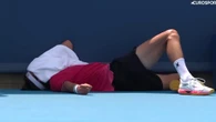 Tennis star collapses on court in worrying scenes before he has to retire