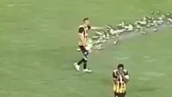 Shock moment player is hit by FIREWORK and suffers nasty testicle injury