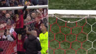 Tamworth vs Spurs delayed as players get piggyback to tape hole in net