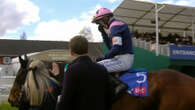 Jockey Paul Townend wipes away tears after winning Cheltenham race