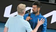 Awkward moment Djokovic walks out of on-court interview after saying 22 words