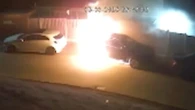Shocking moment £50k EV EXPLODES sending flames billowing into sky