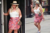 Gemma Collins shows off shrinking waist in a mini skirt and vest in London