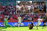 Watch England fans throw beer everywhere after Sterling scores against Croatia